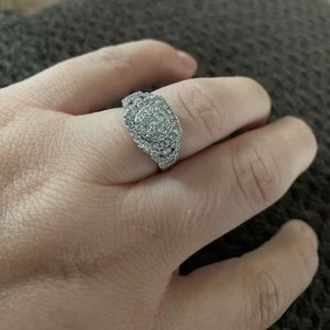 1.5 carat diamond cluster ring 10k gold